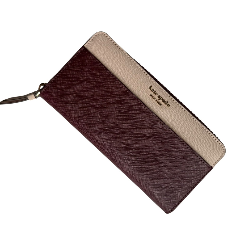 NEW Kate Spade New York Leather 
Continental Wallet Cameron Rose Smoke